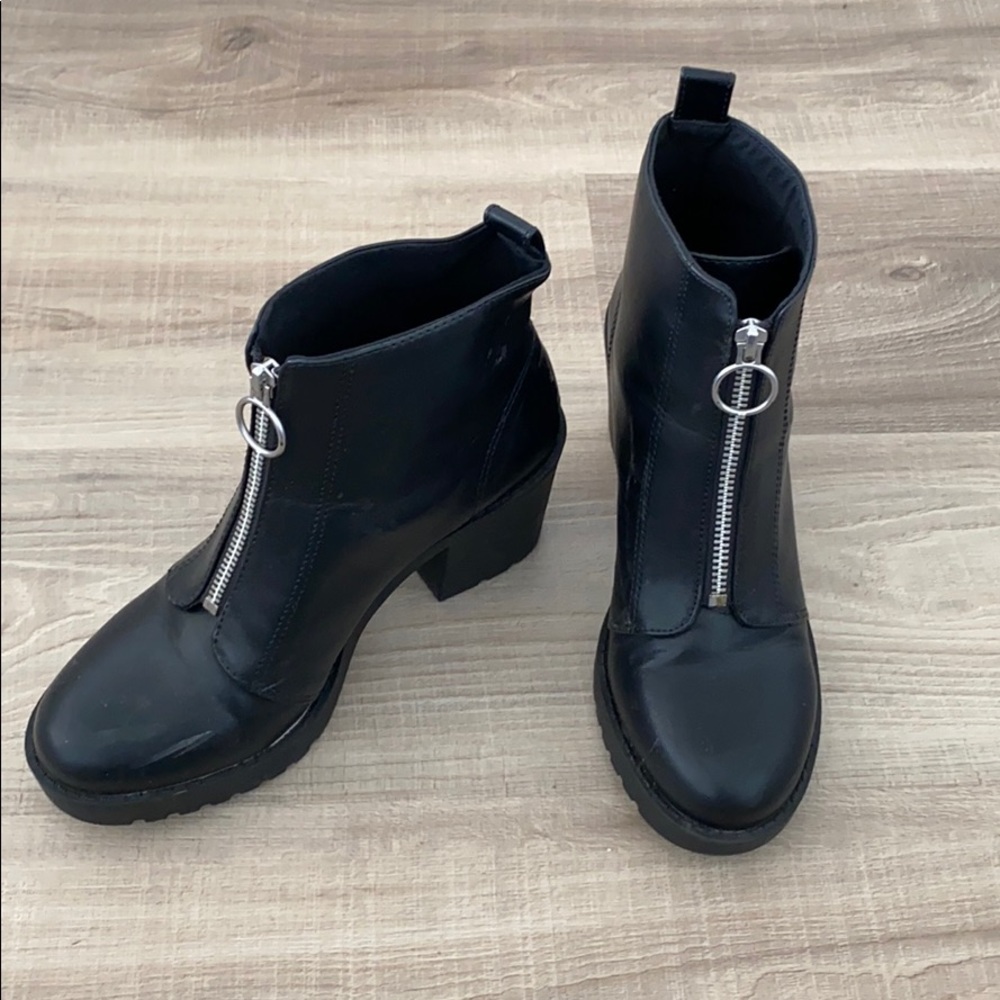 H&M black zip up booties